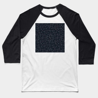 Elegant Rose Gold Dots Confetti Blue Design Baseball T-Shirt